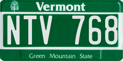 VT license plate NTV768