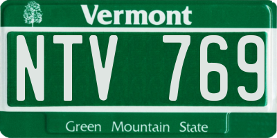 VT license plate NTV769