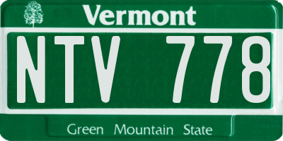 VT license plate NTV778