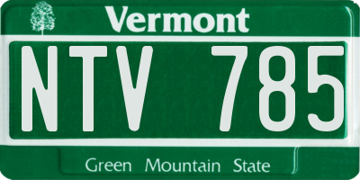 VT license plate NTV785