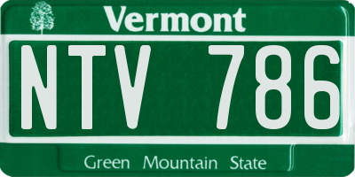 VT license plate NTV786
