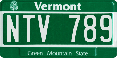 VT license plate NTV789
