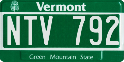 VT license plate NTV792