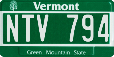 VT license plate NTV794