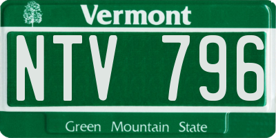 VT license plate NTV796