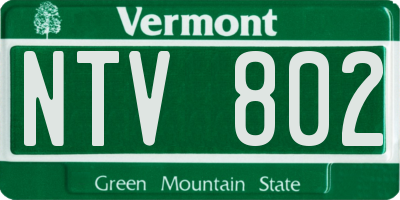 VT license plate NTV802