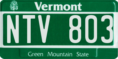 VT license plate NTV803