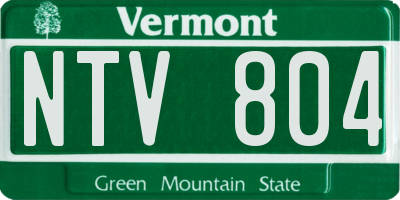 VT license plate NTV804