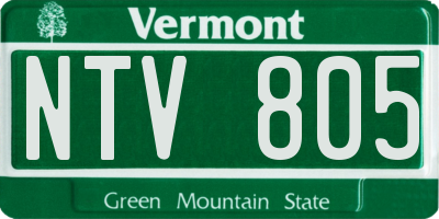 VT license plate NTV805