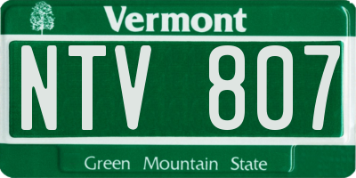 VT license plate NTV807
