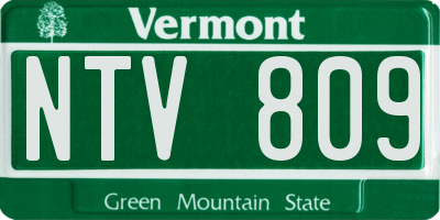 VT license plate NTV809