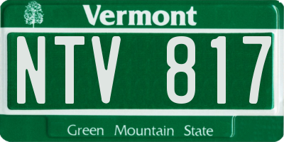 VT license plate NTV817