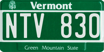 VT license plate NTV830