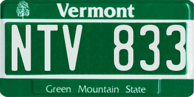VT license plate NTV833
