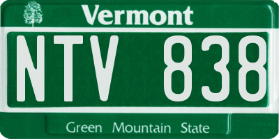 VT license plate NTV838