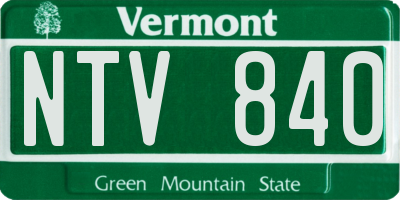 VT license plate NTV840