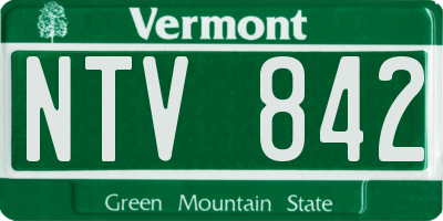 VT license plate NTV842