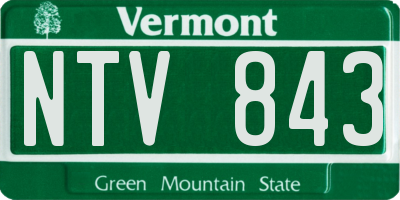 VT license plate NTV843