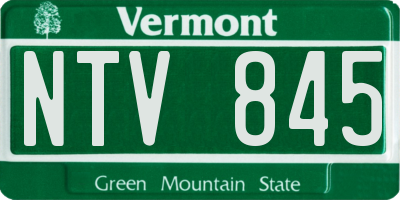VT license plate NTV845