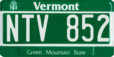 VT license plate NTV852