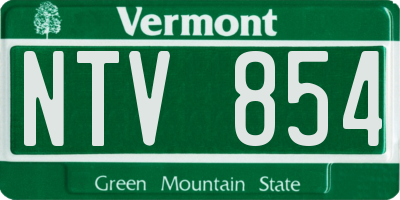 VT license plate NTV854