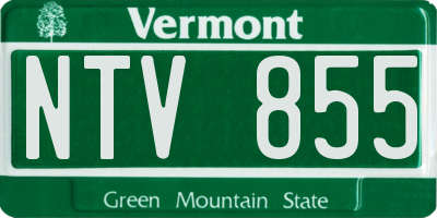 VT license plate NTV855