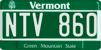 VT license plate NTV860