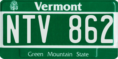 VT license plate NTV862