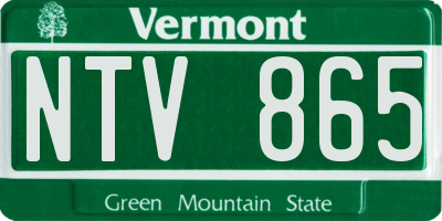 VT license plate NTV865