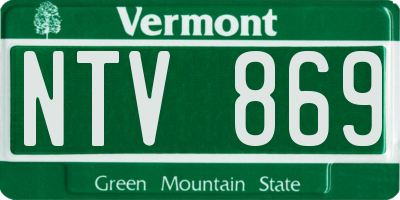 VT license plate NTV869