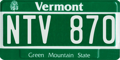 VT license plate NTV870