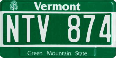 VT license plate NTV874