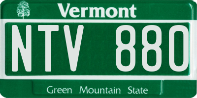 VT license plate NTV880