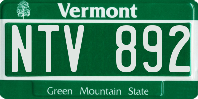 VT license plate NTV892