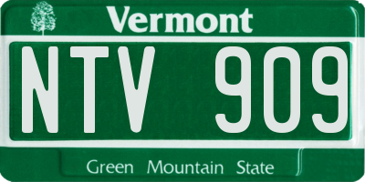 VT license plate NTV909