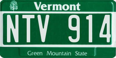 VT license plate NTV914