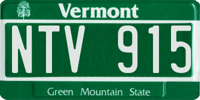 VT license plate NTV915