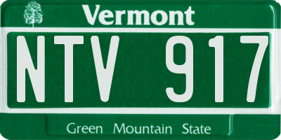 VT license plate NTV917