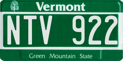 VT license plate NTV922