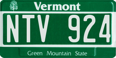 VT license plate NTV924