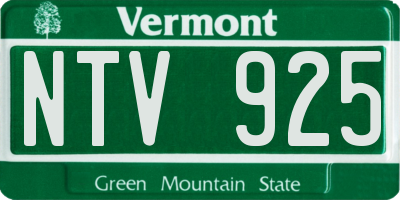 VT license plate NTV925