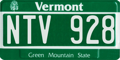 VT license plate NTV928
