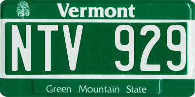 VT license plate NTV929
