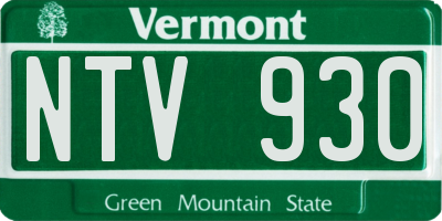 VT license plate NTV930