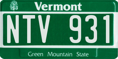 VT license plate NTV931
