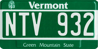 VT license plate NTV932