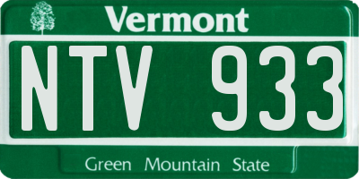 VT license plate NTV933