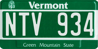 VT license plate NTV934