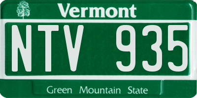 VT license plate NTV935