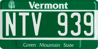 VT license plate NTV939